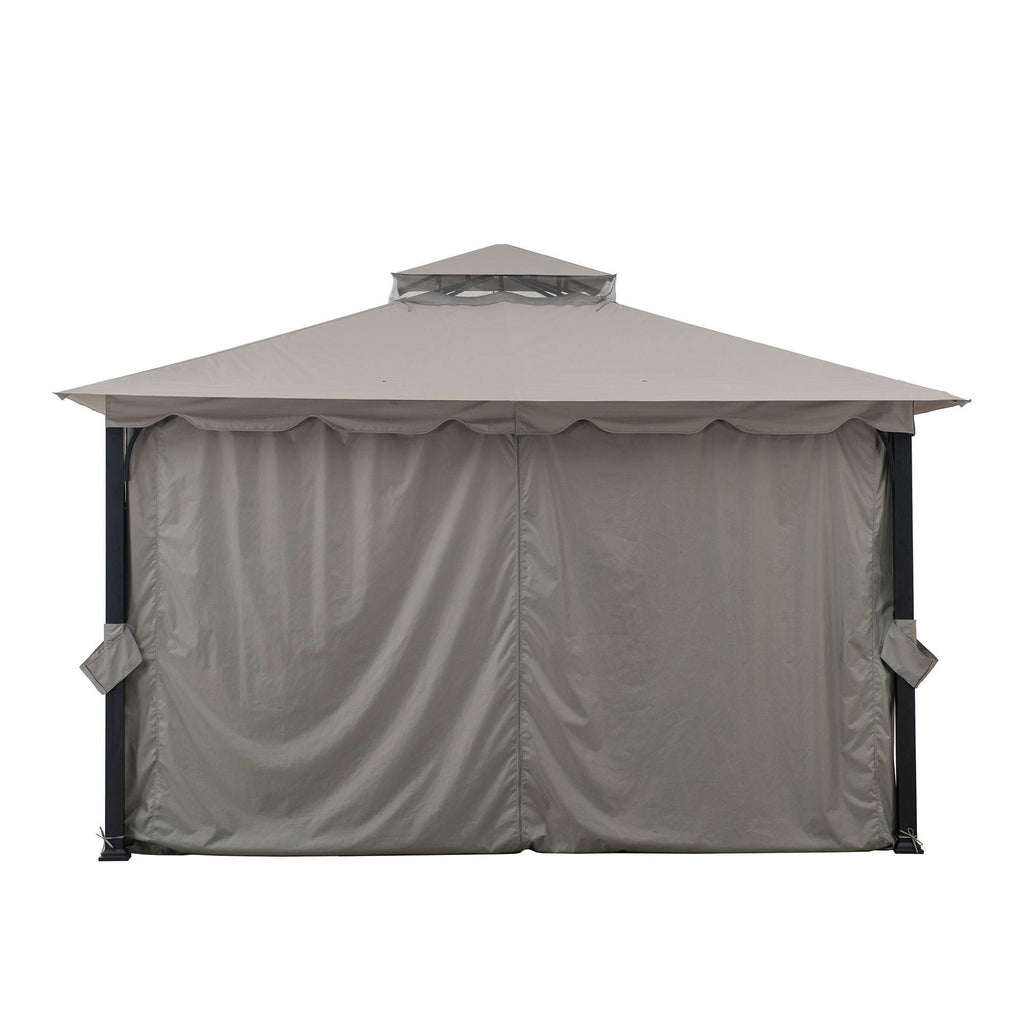 10x11 ft. Steel Gazebo with 2-Tier Hip Roof, Gray N368400
