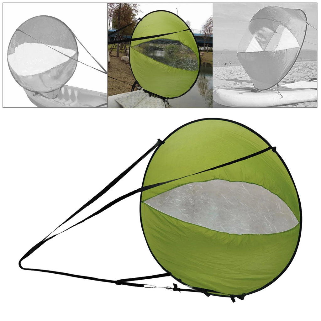 Green Wind Sail Kayak Wind Sail 108x108cm with Transparent Window T6179