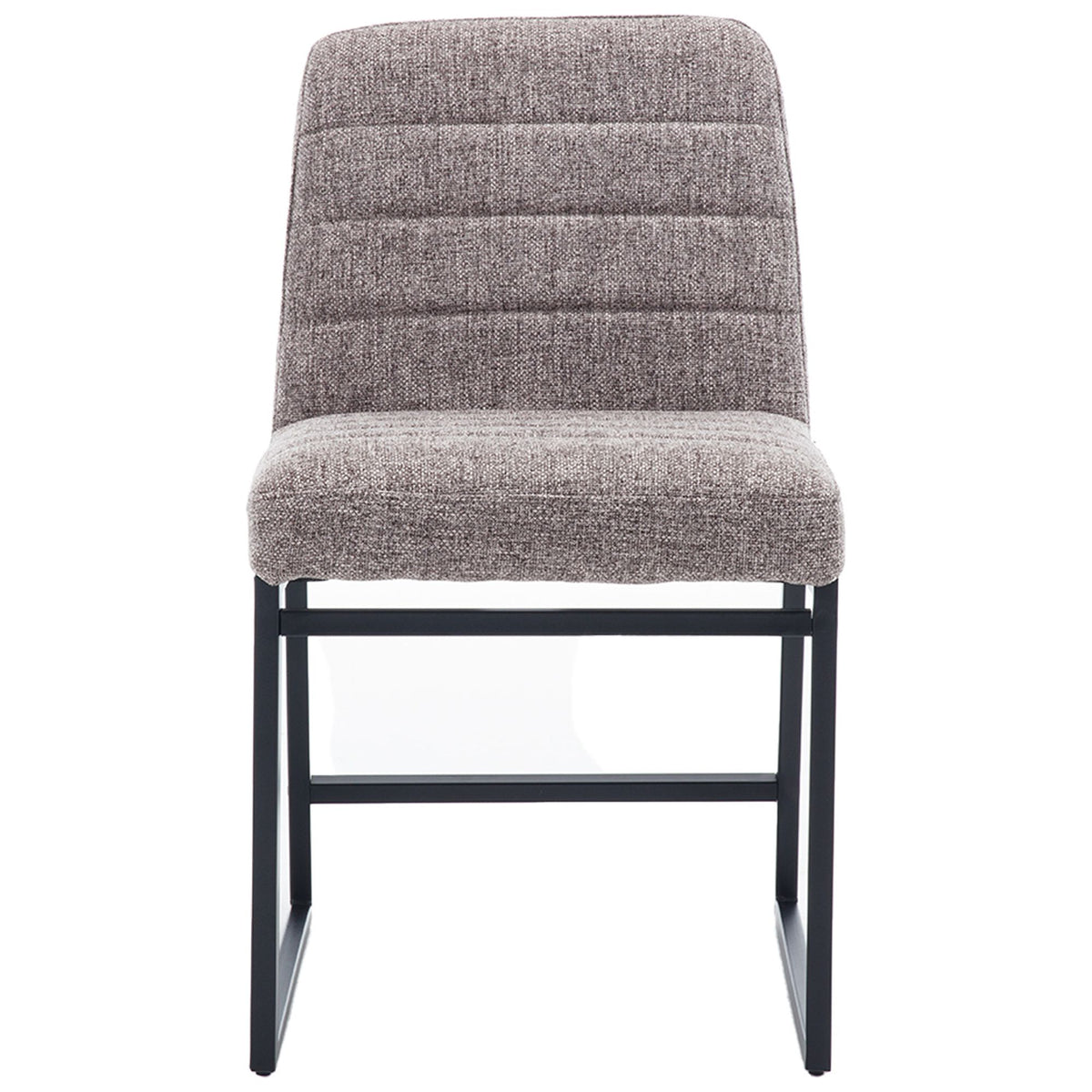 Linen Upholstered Dining Chairs with Black Metal Legs, Set of 2 S8765