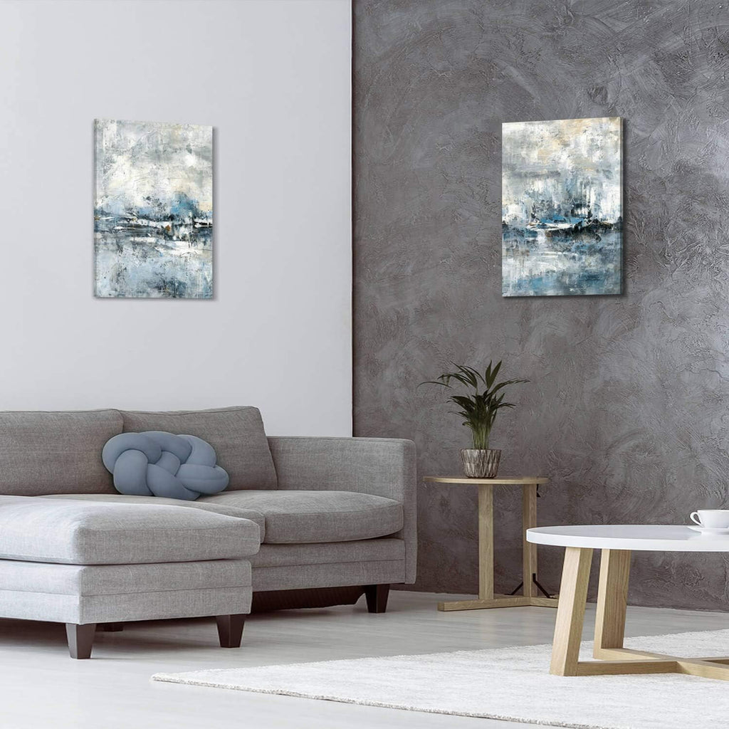 Abstract Canvas Wall Art with Heavy Texture, 18W x 24H x 2 PCS S284