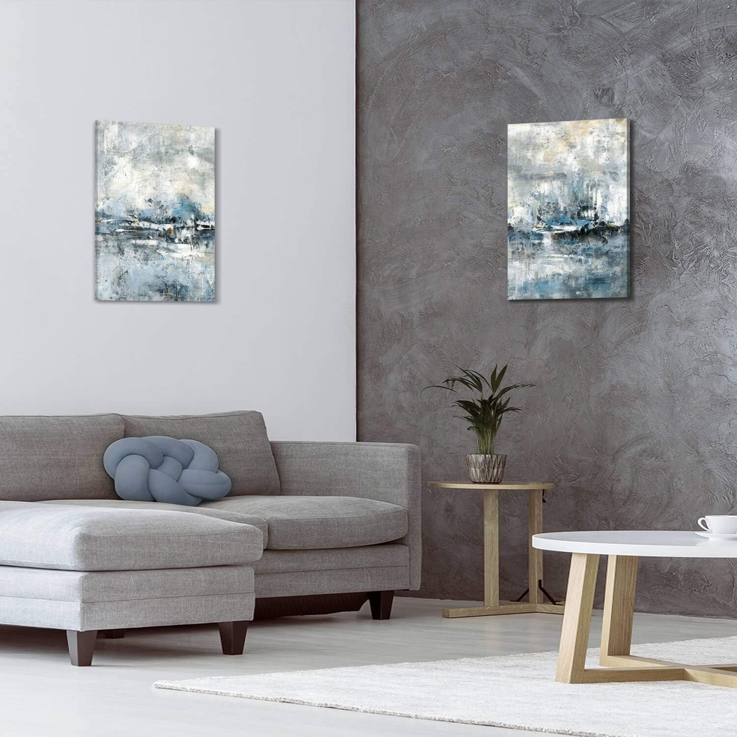Abstract Canvas Wall Art with Heavy Texture, 18W x 24H x 2 PCS S284
