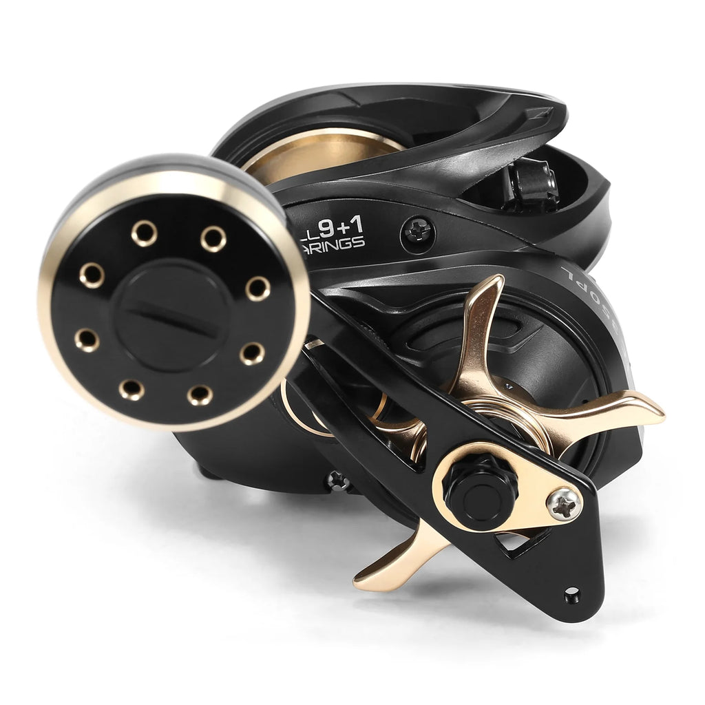 Carbon Fiber Baitcaster Fishing Reel, 9+1BB, 6.3:1 Gear Ratio, Magnetic Brake System E688