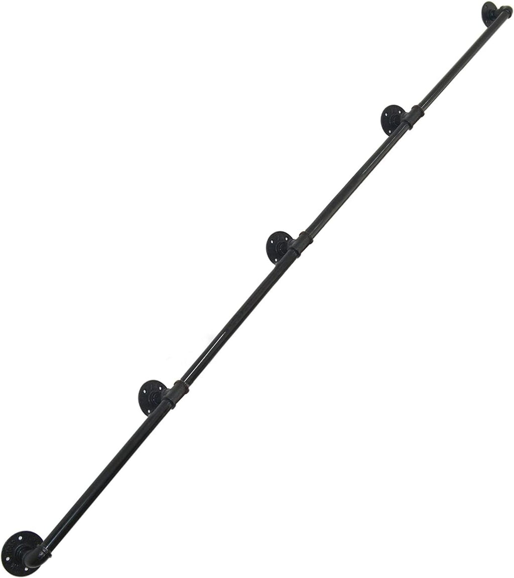 Black Industrial Wall Mount Pipe Handrail U264