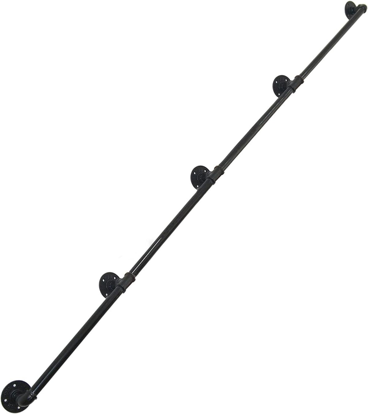 Black Industrial Wall Mount Pipe Handrail U264