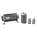 Stainless Steel 8AN 100 Micron Universal Inline Fuel Filter Housing Kit I5597
