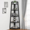 Black Steel Corner Bookcase V70292