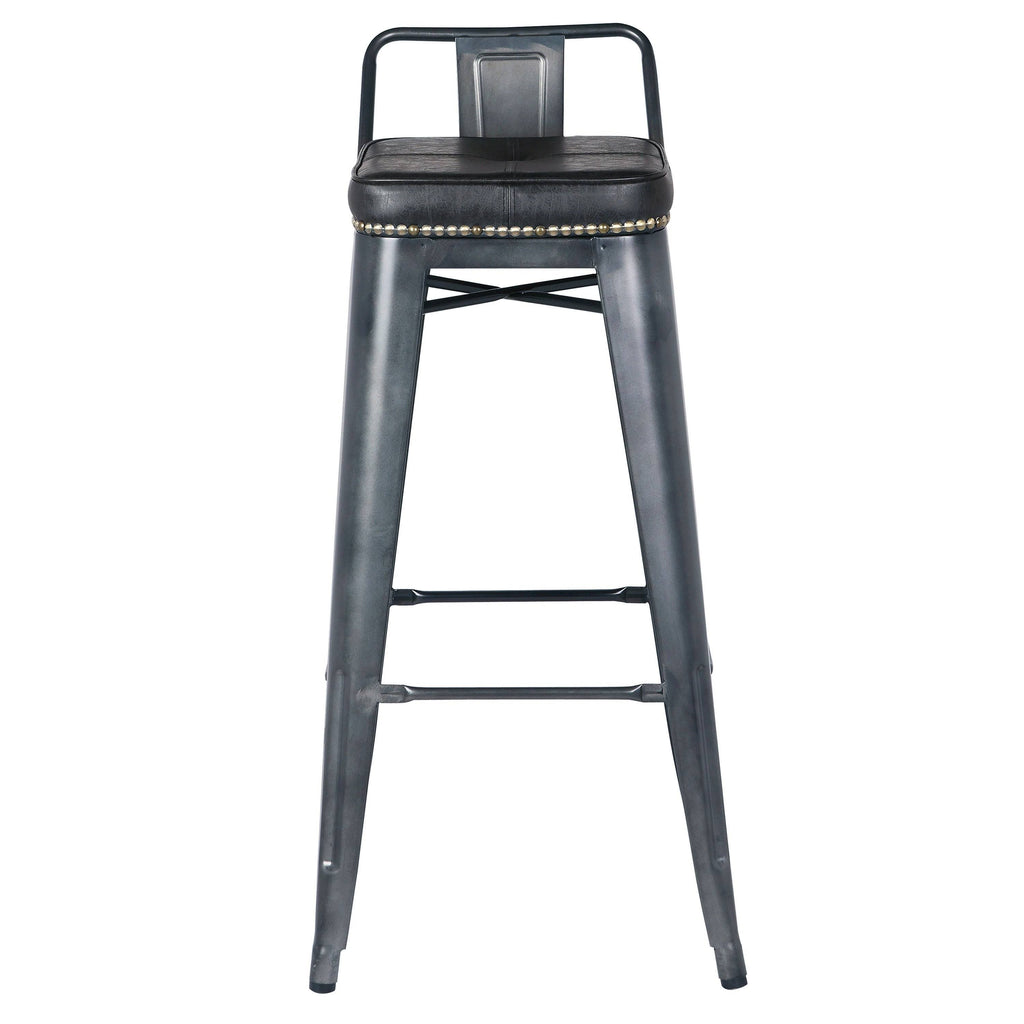 Vintage Black Low Back Bar Stool F3350