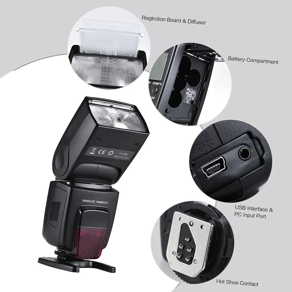 Wireless TTL Master Slave Flash Speedlite GN58 for DSLR Q59923