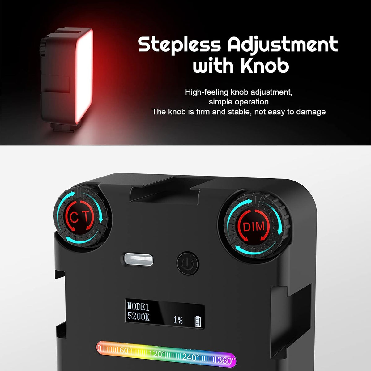 RGB Video Light with Magnetic Back, Pack of 2 H2530