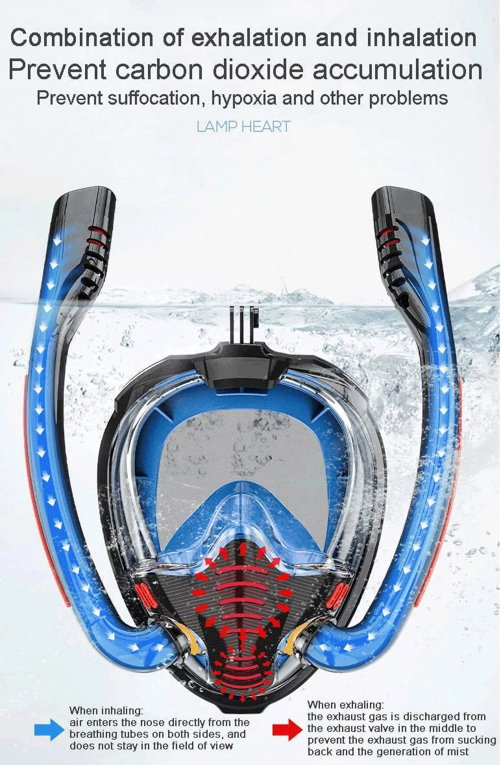 Double Tube Snorkeling Mask Anti-Fog Mirror W897282