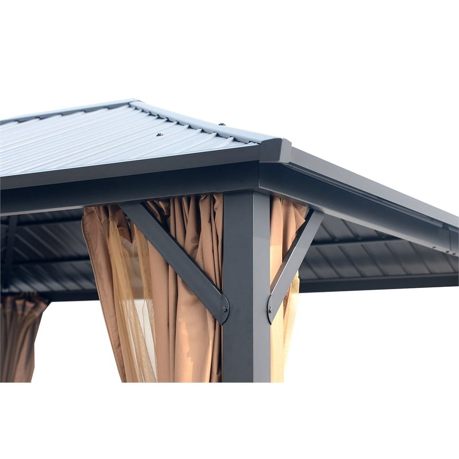 10x12 Hardtop Metal Canopy Gazebo with Netting G997955