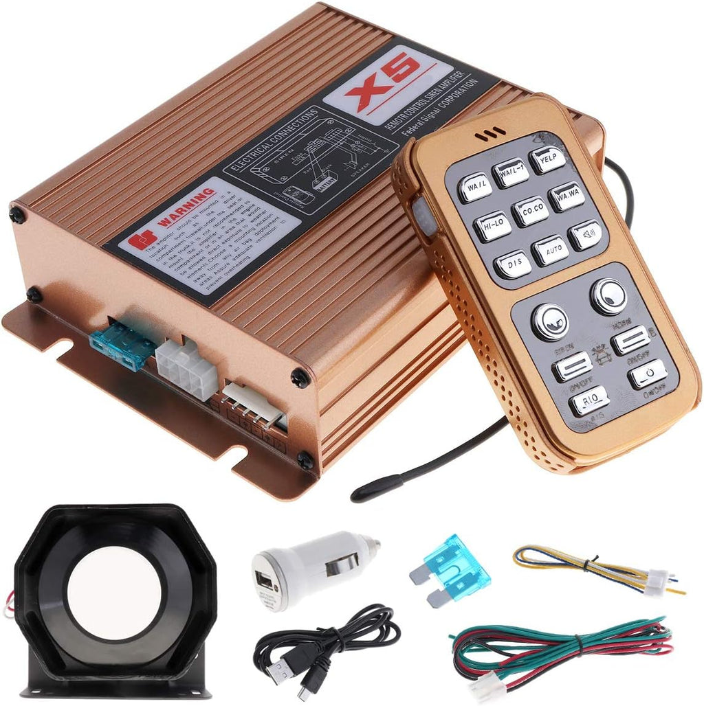 DC12V 400W 8 Sound Car Alarm Siren Horn Speaker with Remote Control S7494