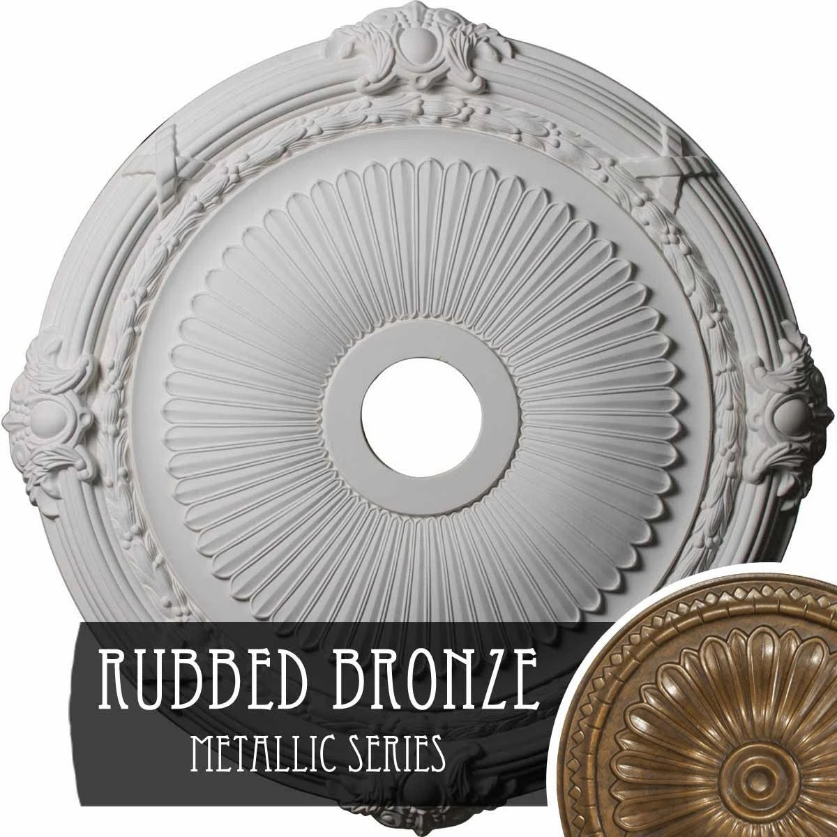 27 1/2x22OD x 3 7/8x22ID x 2 1/4x22P Rubbed Bronze Ceiling Medallion E318278
