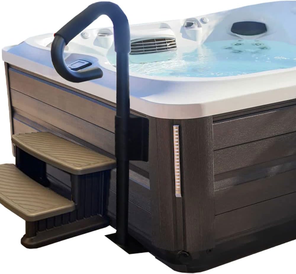 Black Hot Tub Spa Handrail with Undermount Base H4424