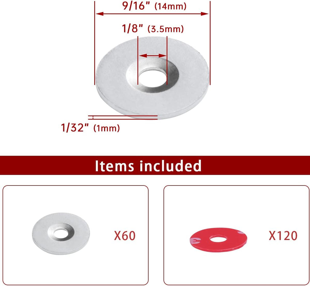 60Pack Cable Railing Kit Protector Sleeve Adhesive Grommet for 1/8" Wire Rope Wood Metal Posts T316 Stainless Steel Cable Deck Stair Railing R413