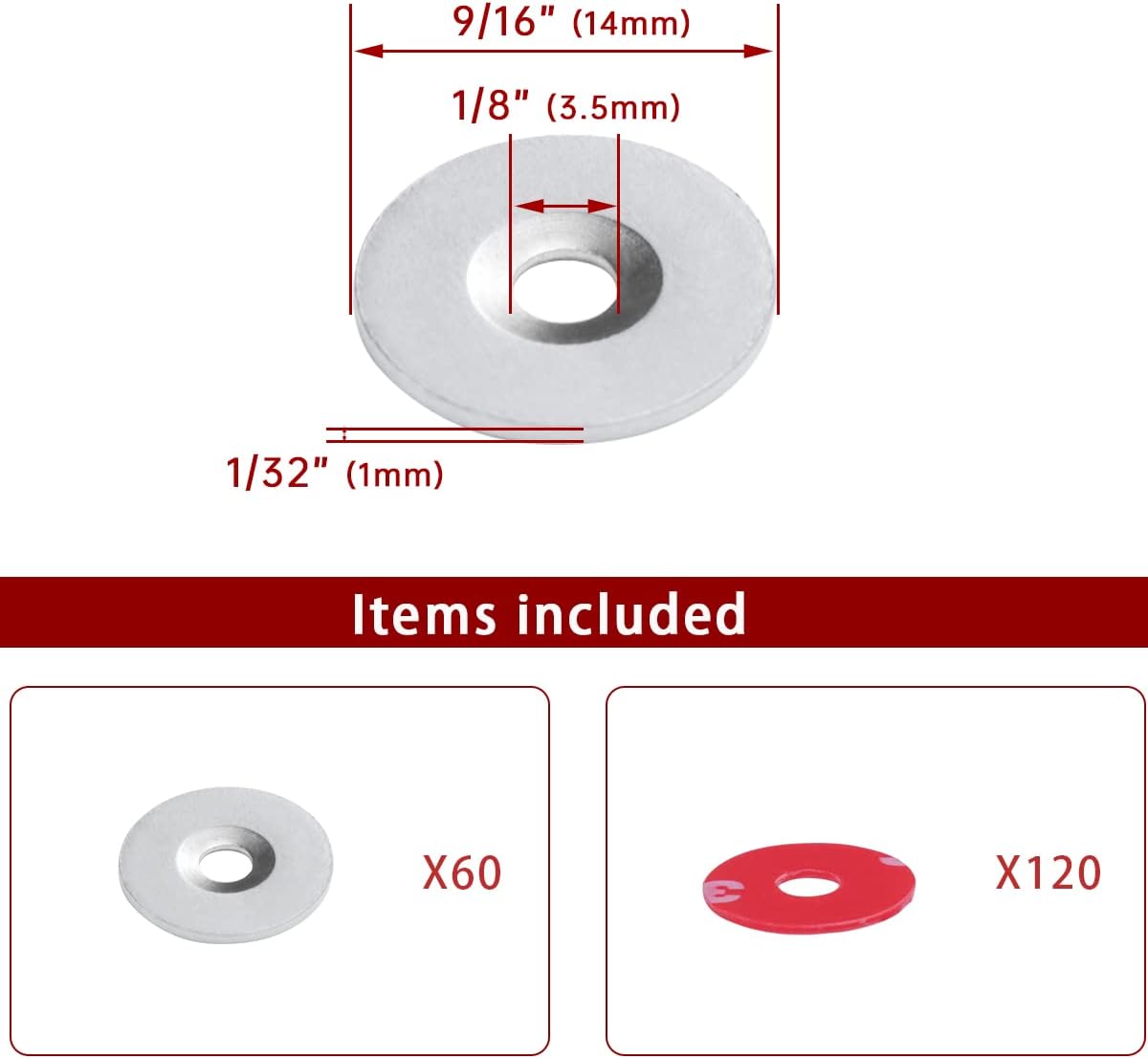 60Pack Cable Railing Kit Protector Sleeve Adhesive Grommet for 1/8" Wire Rope Wood Metal Posts T316 Stainless Steel Cable Deck Stair Railing R413