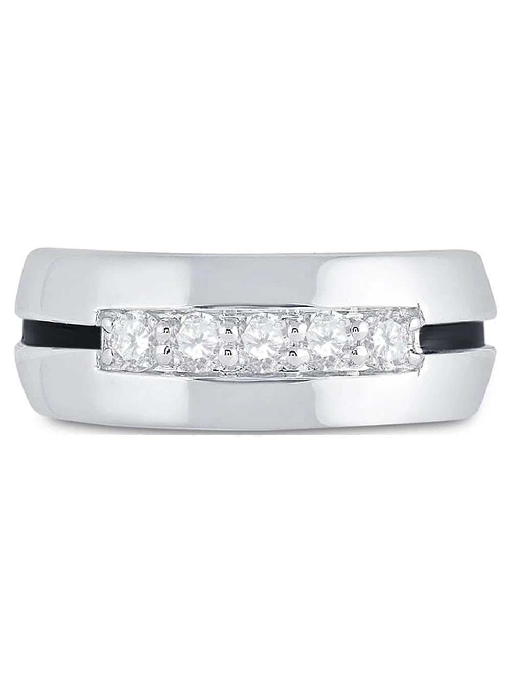 10kt White Gold Mens Diamond Wedding Band Ring 1/2 Cttw Size 8 P557175