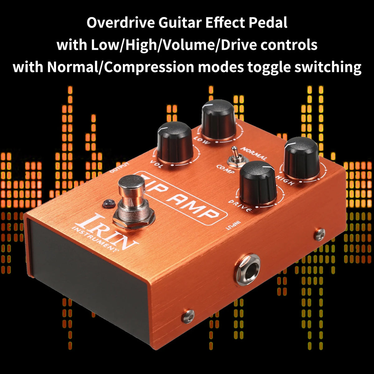 Overdrive Guitar Effect Pedal with Low/High Drive, 4 Control Knobs U57598