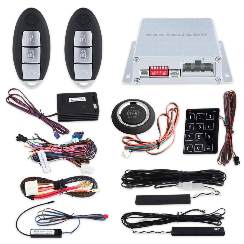 Smart Key Car Security Alarm System with Passive Keyless Entry Auto Start E7370