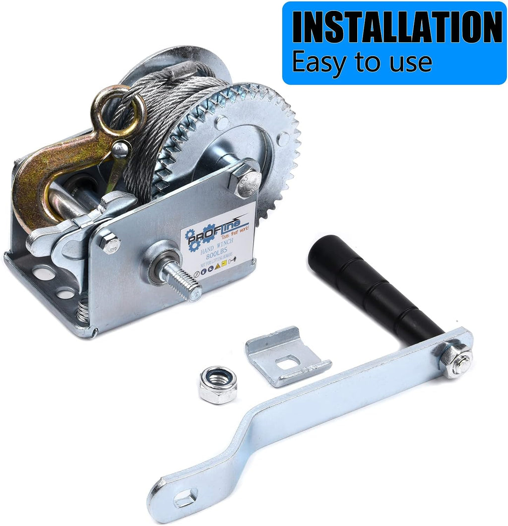 2500lbs Two-Way Ratchet Gear Manual Winch with 32.8 ft Steel Wire, Pack of 2 M169858