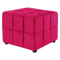 Pink Velvet Cube Ottoman S41948