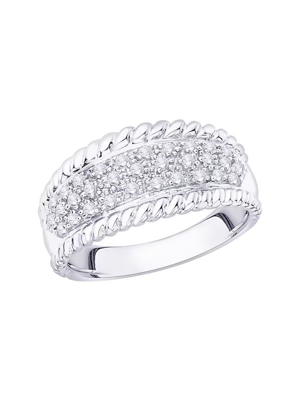 14K White Gold Diamond Wedding Band Size 7 F655875