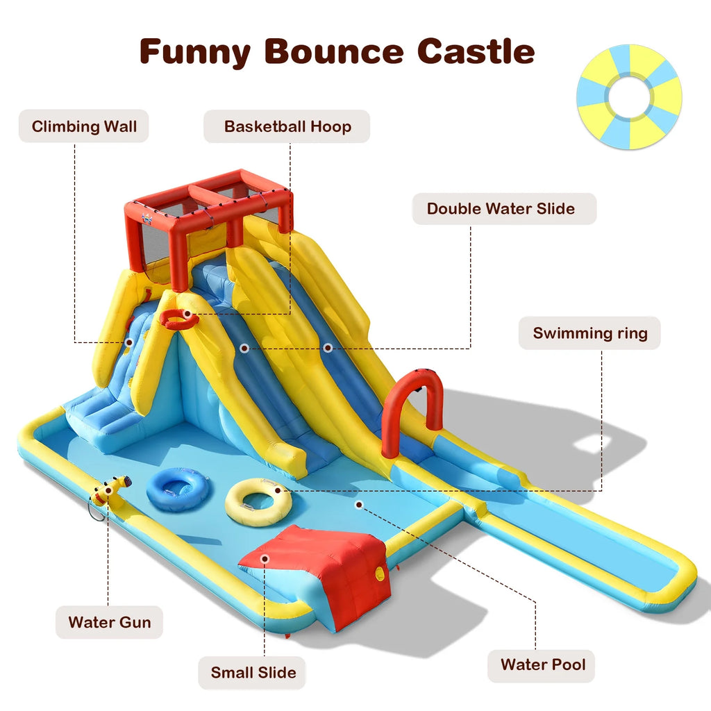 7 in 1 Inflatable Dual Slide Water Park Bouncer T420