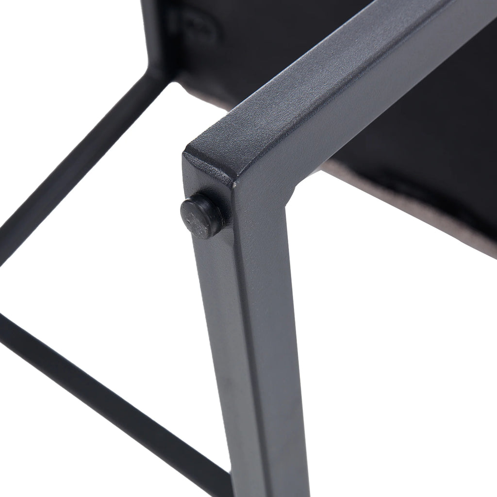 Linen Upholstered Dining Chairs with Black Metal Legs, Set of 2 S8765