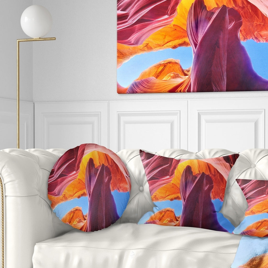 Blue Sky in Antelope Canyon Landscape Photography Throw Pillow 12 in. x 20 in. X7090