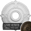 18x22OD x 4x22ID x 5/8x22P Hand-Painted Stone Hearth Crackle Ceiling Medallion D18344
