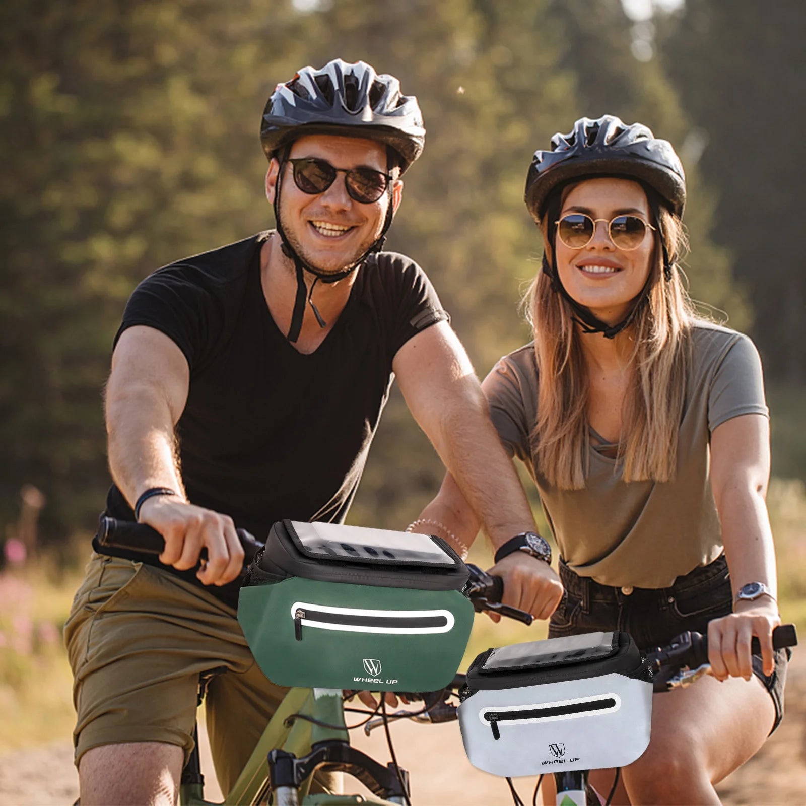Large Front Storage Bike Handlebar Bag with Touchscreen Phone Holder O966807
