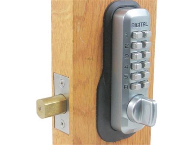 Mechanical Keyless Deadbolt Lock; Bright Chrome (Grey) P469026