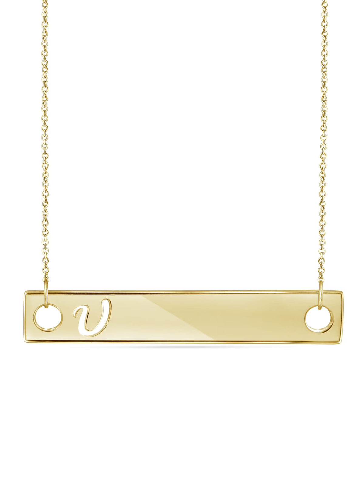 14K Gold Over Silver Bar Necklace P90472