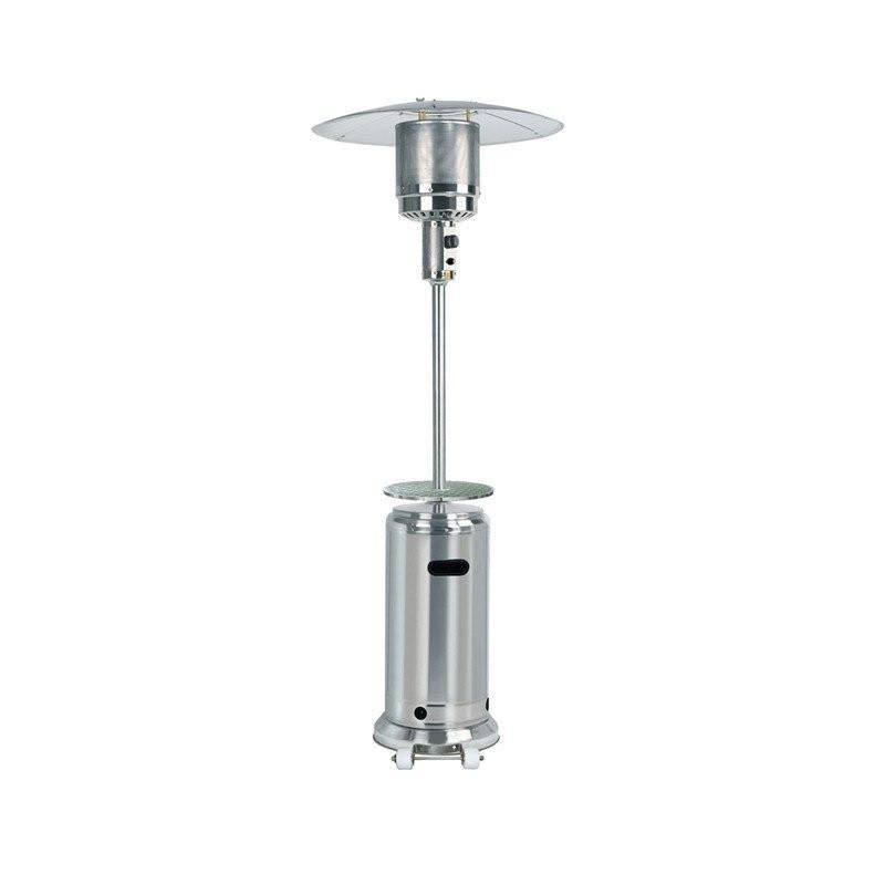 Tall Hammered Bronze and Stainless Steel Patio Heater with Table T813