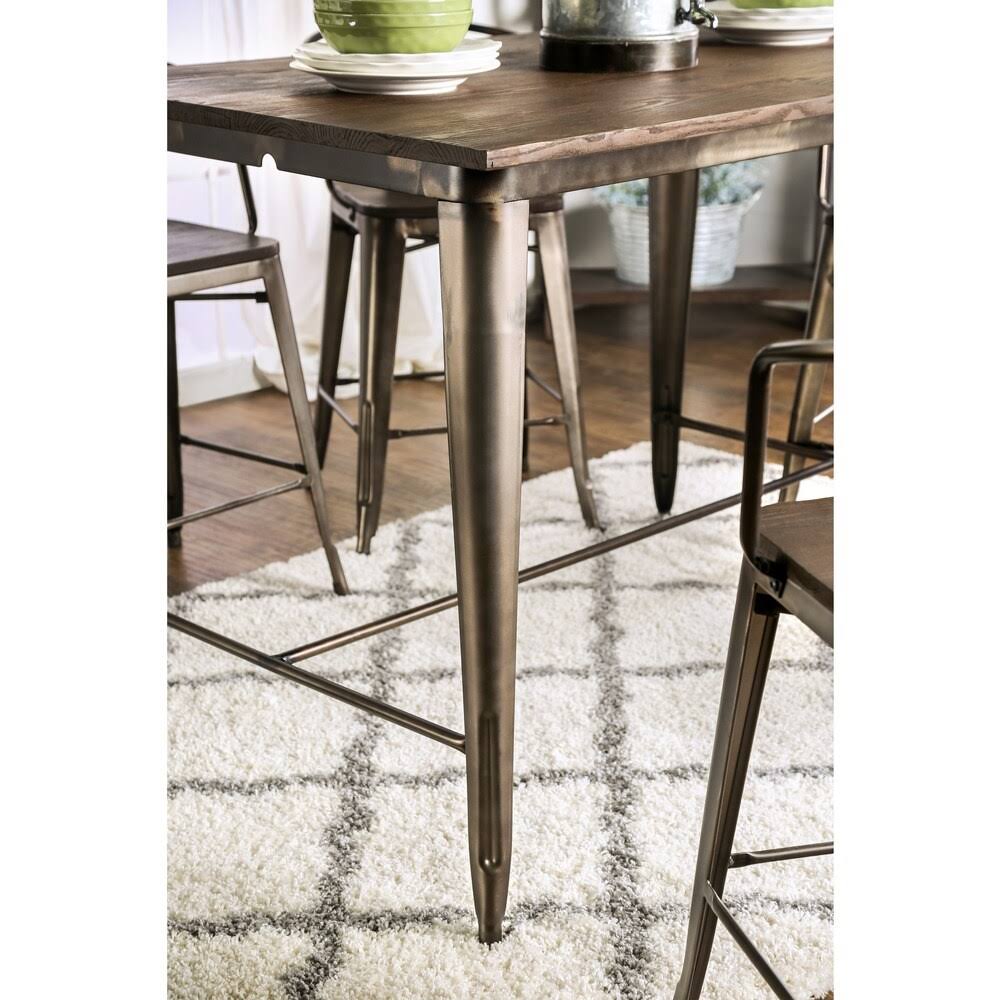 Industrial Counter Height Dining Table - Brown S495