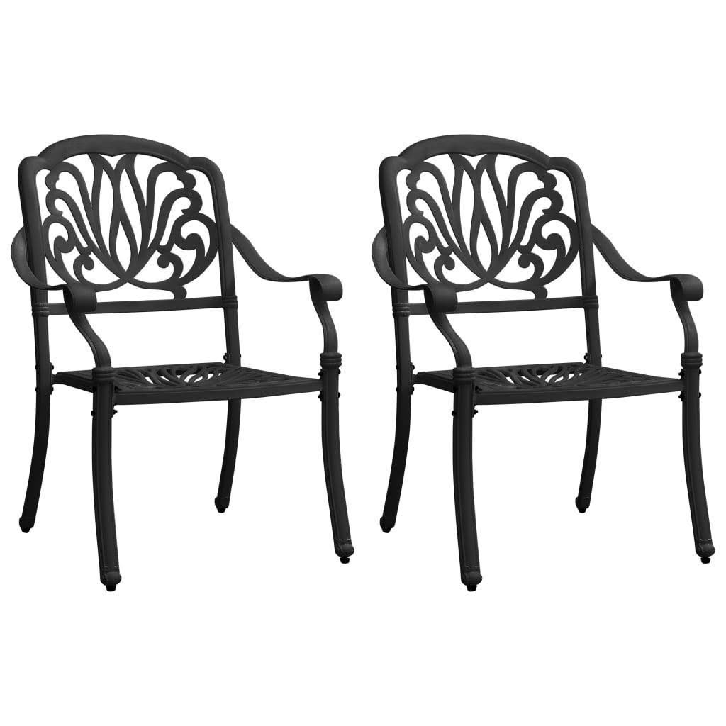 3 Piece Bistro Set Cast Aluminum Black X620332