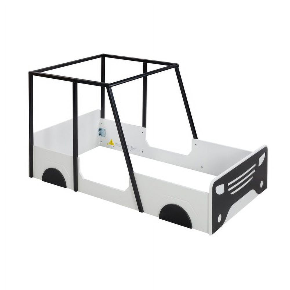 Twin Size Solid Wood Car Bed Frame with Wheels and Door B245469