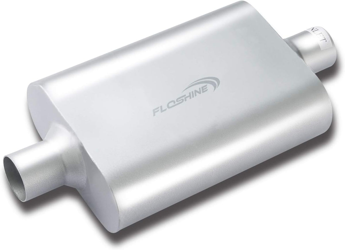 Dual Chamber 2.25 inch Inlet 2.25 inch Outlet Performance Automotive Muffler Exhaust Pack of 2 G414