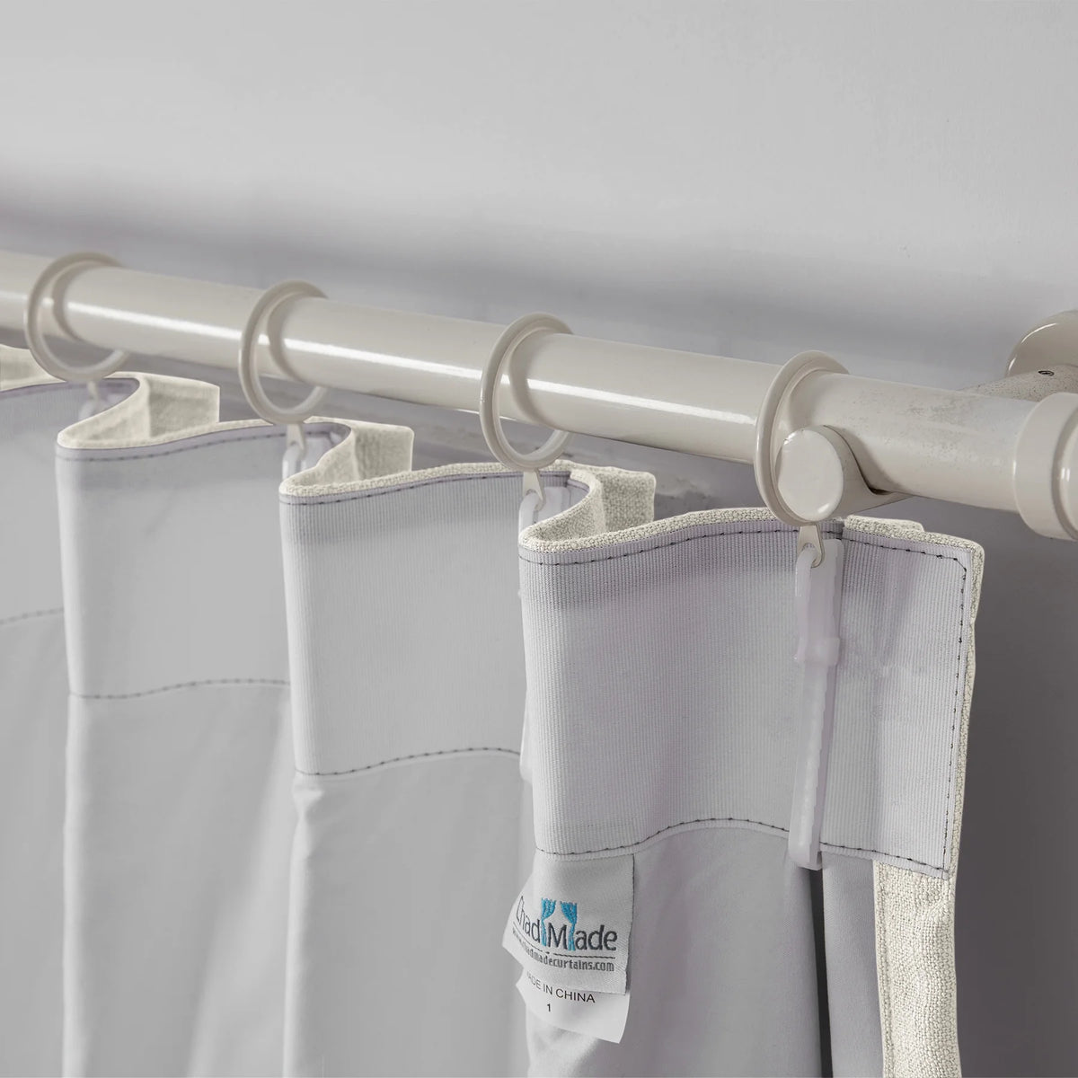 Ivory White Faux Linen Blackout Pinch Pleated Curtain, 1 Panel, 52"x84" K86378