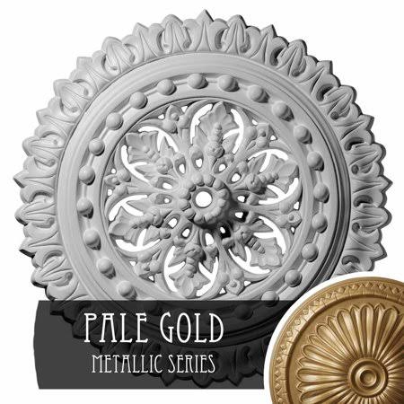 18 1/2 inchod x 7/8 inchid x 1 1/2 inchp Hand-Painted Pale Gold Ceiling Medallion N4170