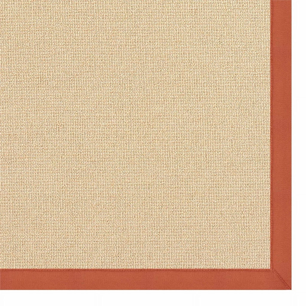Machine Tufted Wool 5'x8' Rug in Natural and Burnt Orange J342502