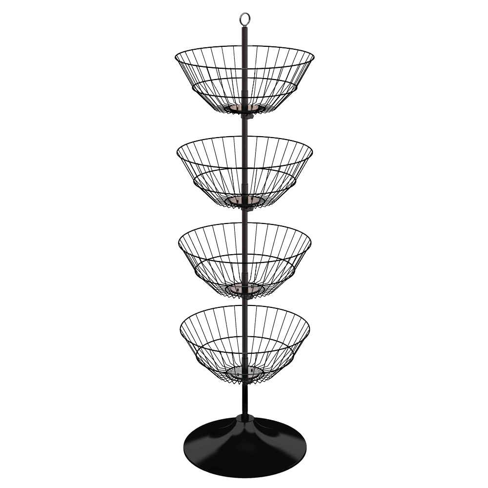 Round Floor Dump Bin Display with Four Baskets Q459