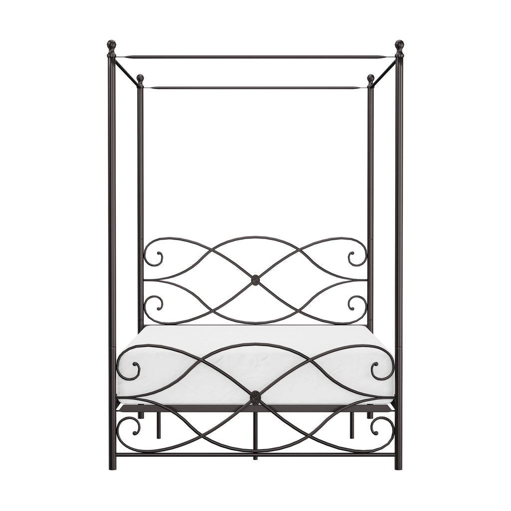 Oiled Bronze Metal Canopy Bed - Full N9928