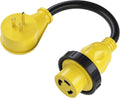 30 Amp to 15 Amp 110 Volt RV Adapter Cord with Locking Connector, 12in L243499