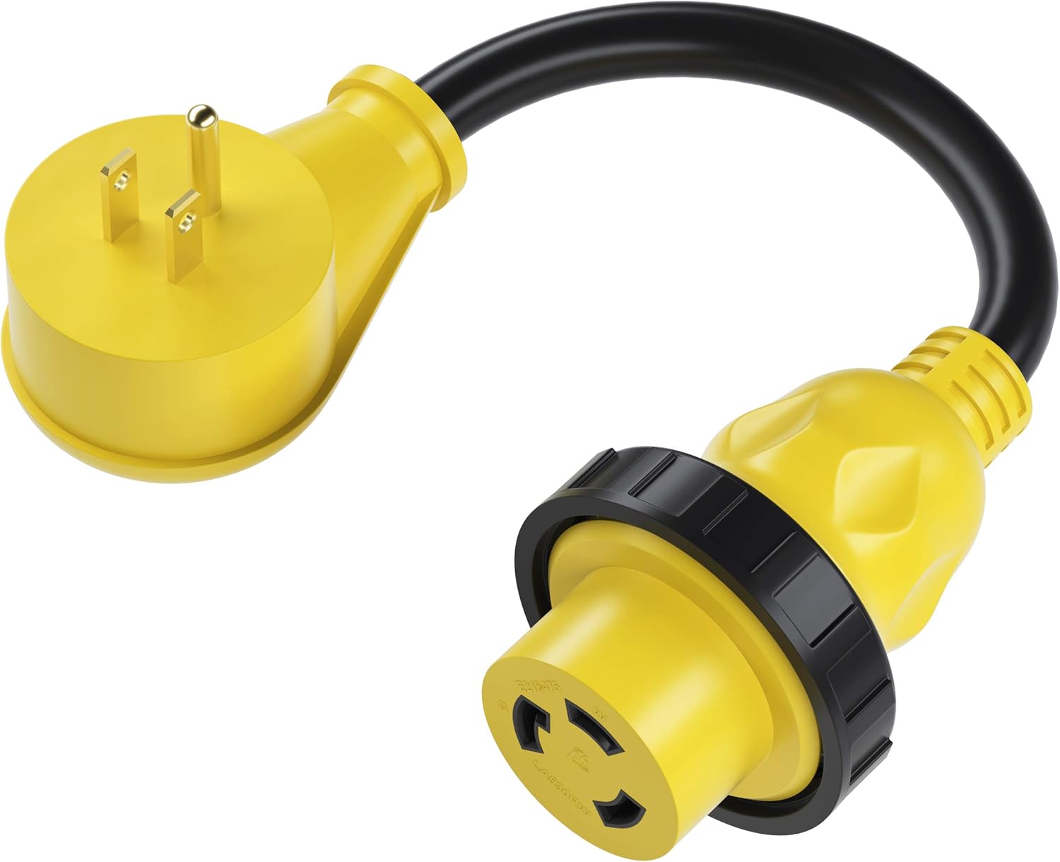 30 Amp to 15 Amp 110 Volt RV Adapter Cord with Locking Connector, 12in L243499