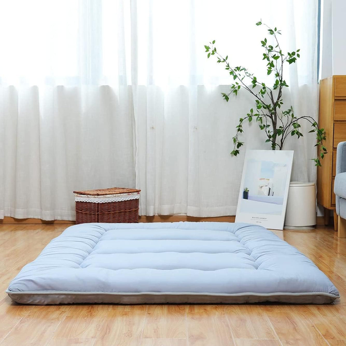 Japanese Floor Mattress Foldable Tatami Mat with Washable Cover Z94150