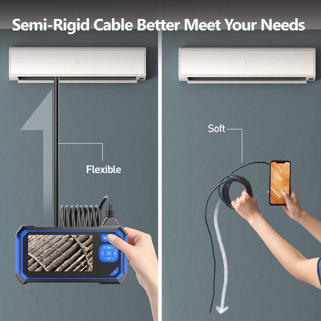 Industrial Endoscope with 32GB Card, IP67 Waterproof, 16.5FT Semi-Rigid Cable T748