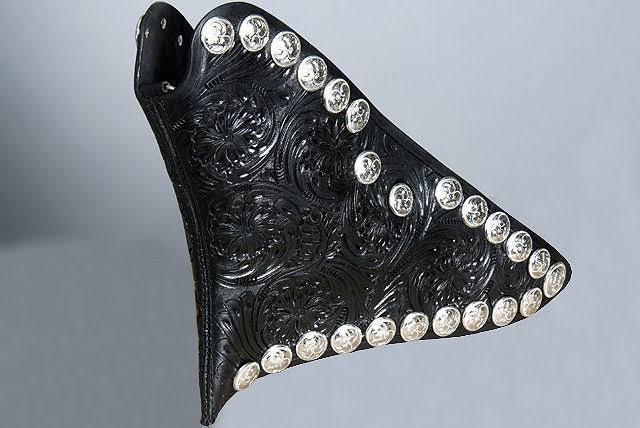 Black Leather Saddle Stirrup Cover A9054