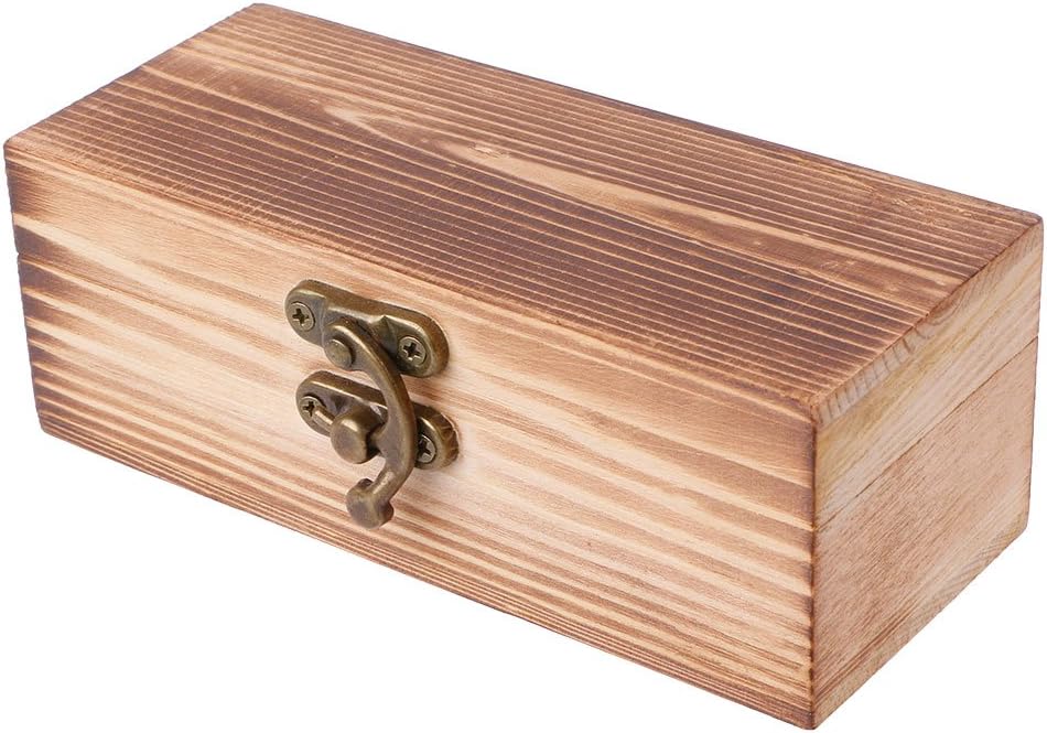 Wooden Hinged Box Jewellery Storage Case Organizer Dark Color Pack of 2 U783851