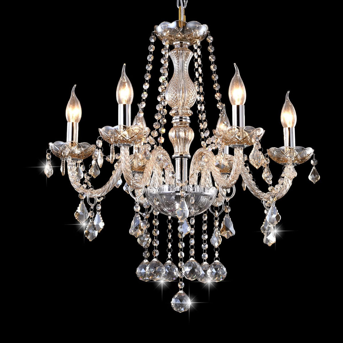 Crystal 6 Lights Pendant Ceiling Fixture Lamp H206983